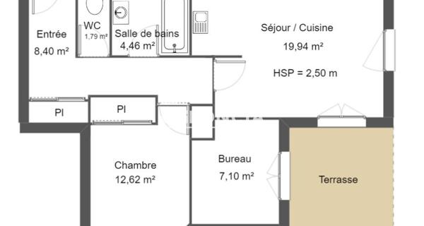 Location Appartement 2 pièces 55.75 m² - Clermont-ferrand 63000