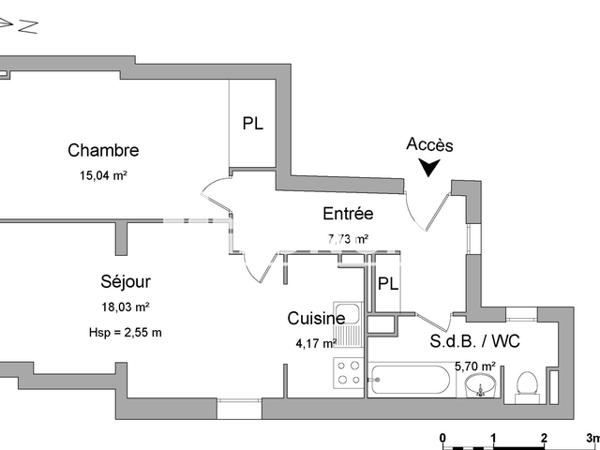 Location Appartement 2 pièces 50.69 m² - 11 RUE DE LA REPUBLIQUE Beziers 34500