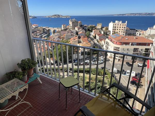 Marseille (13007) VENTE APPARTEMENT TYPE 2/3 60,07 M2 CARREZ BALCON VUE MER VALLON DES AUFFES BD CIEUSSA 13007 MARSEIL