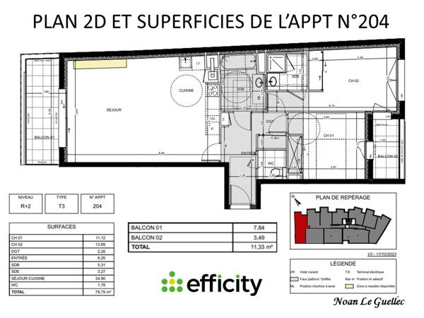 Appartement 3 pièces - 79 m²