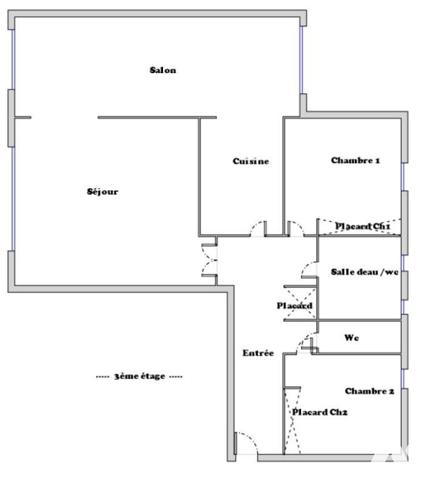 Appartement traversant T3 avec terrasse cave et garage