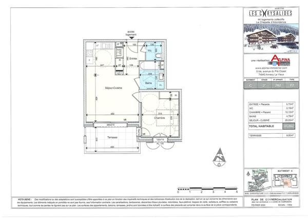 Appartement T2 à vendre  2 pièces - 49,70 m2 LA CHAPELLE D ABONDANCE - 74