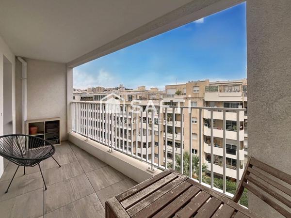 Marseille-13008-Type3 traversant -Terrasses - Box.