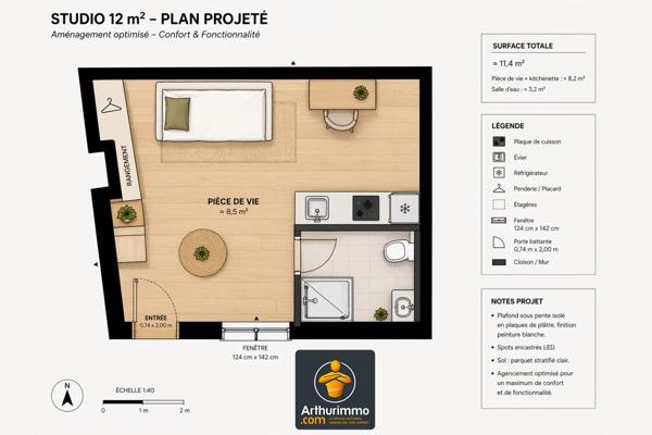 Vente Appartement 1 pièces 12 m2 à Lyon 7