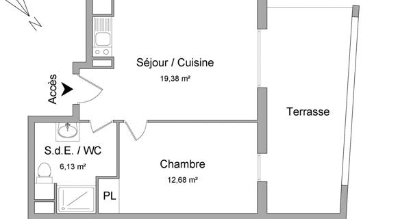 Location Appartement 2 pièces 38.19 m² - Marseille 13013