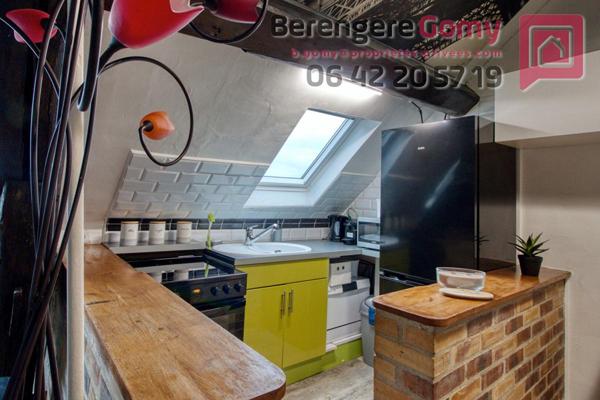 Grand T2 de près de 50m2 au sol (27m2 en Carrez) au 3e étage sous les poutres