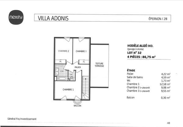 Maison Epernon 86.53 m2