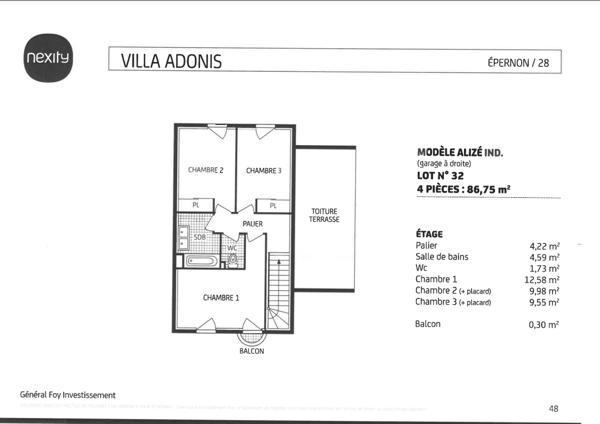 Maison Epernon 86.53 m2