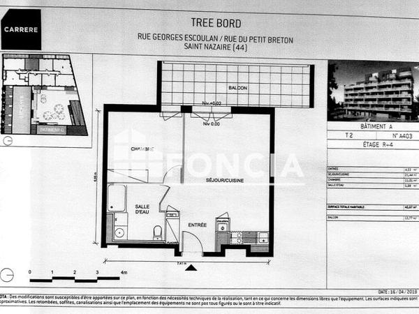 Location Appartement 2 pièces 42.7 m² - 25 RUE LUCIEN PETIT-BRETON, ZAC PLESSIS Saint- Nazaire 44600