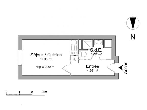 Location Studio 18.67 m² - 23 RUE DE DINAN Rennes 35000