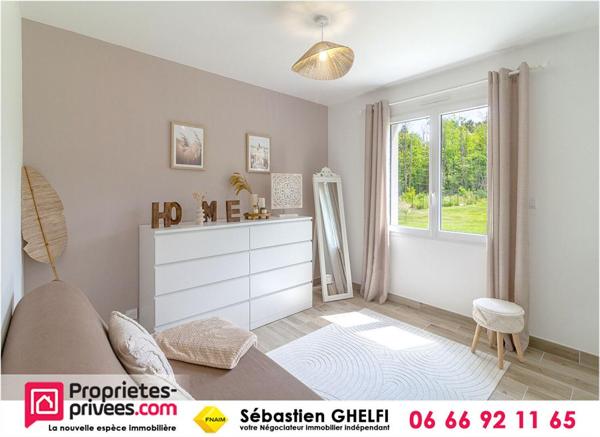 maison de plain-pied avec 3 chambres cellier grand terrain de 1860 m²