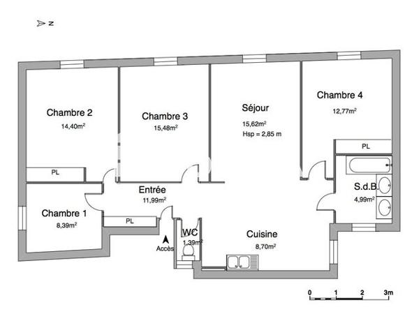 Location Appartement 4 pièces 93.73 m² - 24 BOULEVARD DE SENILLOSA Biarritz 64200