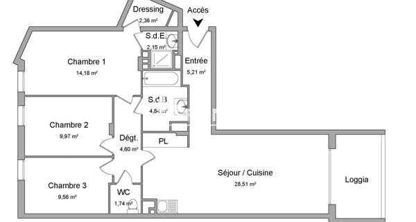 Location Appartement 4 pièces 83.12 m² - Villefranche-sur-saône 69400