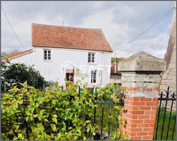 A VAILLY S/AISNE 02, A 20 MN DE SOISSONS, MAISON DE 180 M2 AVEC CAVE ET GARAGE, SUR SON TERRAIN CLOS DE 685 M2.