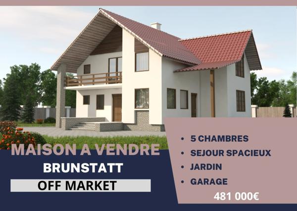 BRUNSTATT-DIDENHEIM : à vendre : Maison 7 pièces surface totale 185 m2 (68) avec jardin et garage