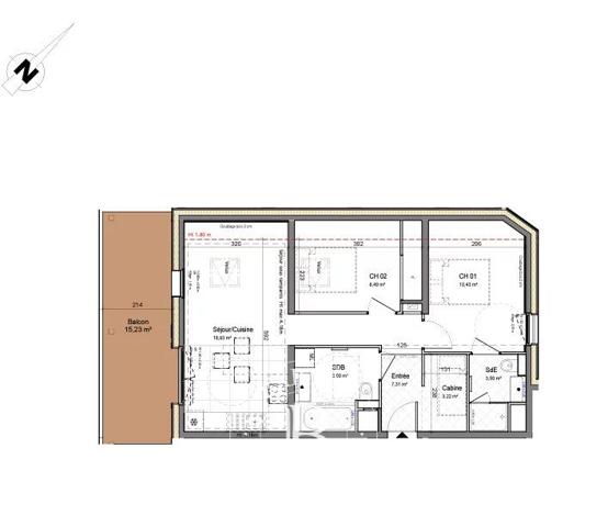 Morzine, Appartement 2 Chambres -  58 m² à vendre