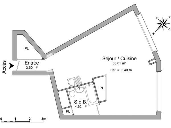 Location Appartement 2 pièces 41.3 m² - 18 & 20 RUE DE BREST Rennes 35000