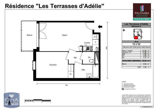 Appartement à louer 2 pièces 44.23m² Toulouse (31300)