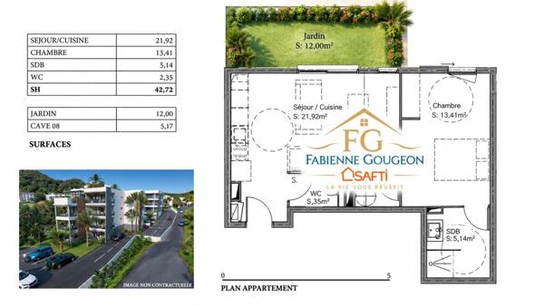 T2 en rez-de-jardin avec jardin privatif – Les Terrasses du Marin