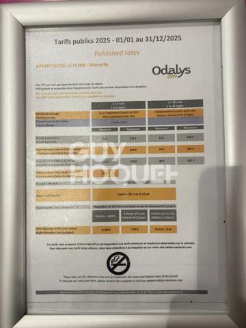 A VENDRE Appartement 1 pièce(s) 21 m2 MARSEILLE 13004 DANS APPART'HOTEL ODALYS LE DOME