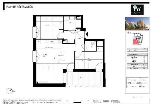 CARQUEFOU - LE DOMAINE DU CASTEL - B1-102-T3 - PINEL