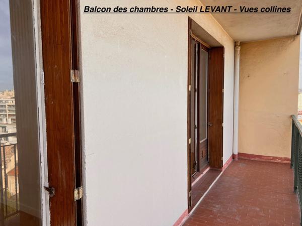 Rue Poucel - 13004 - Quartier résidentiel - T3 - 73m2  6ème étage + 2 Balcons/Terrasses + Cave  -  234 000 euro