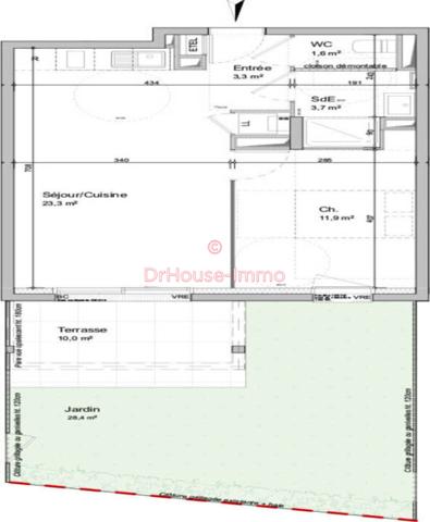 Appartement à vendre 2 pièces de 43 m²