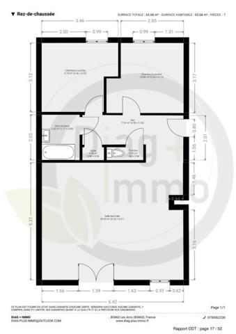 Appartement 3P environ 66m²  avec grande terrasse et parking en sous-sol - Commodités à pied