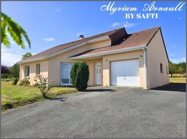 Maison plain-pied, 3 chambres, Garage, Panneaux photovoltaïques, La Souterraine