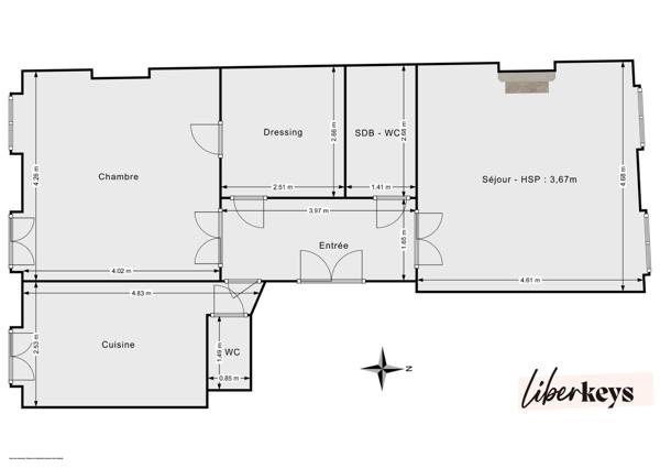  Élégant T2 de 65 m² – Volumes exceptionnels – Quartier Notre-Dame-du-Mont (13006)