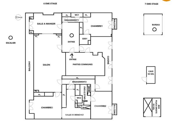 Appartement en dernier étage avec rooftop de 200m2 et vue sur Tour Eiffel