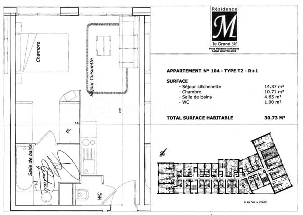 Appartement de 32,10 m²