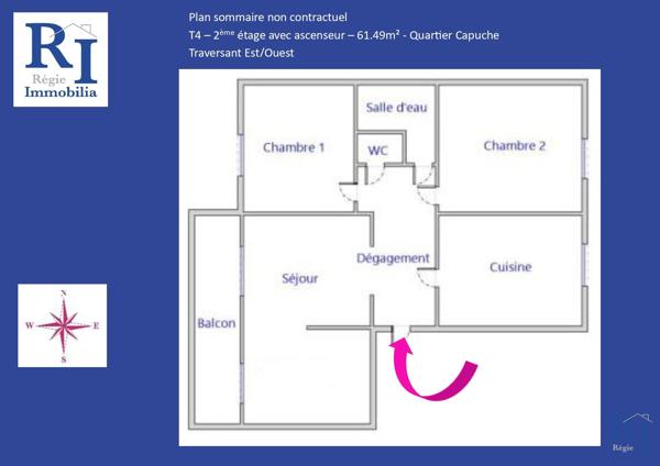 Appartement T3/4 Lumineux – Grenoble (Capuche)