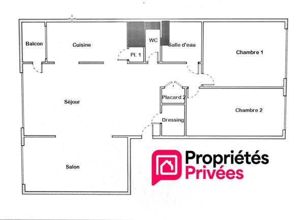Appartement 4 pièces 79 m2 avec balcon, parking et cave