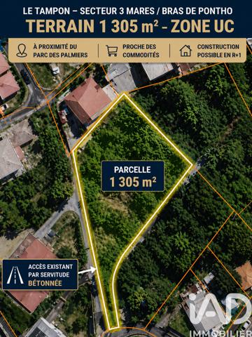 Terrain à vendre 1 305 m² Le Tampon