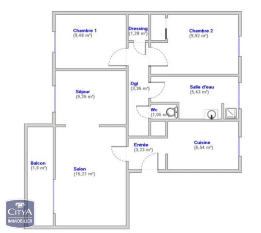 Appartement à vendre 3 pièces 65m² Allonnes (72700)