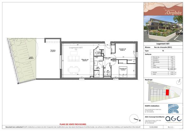 Appartement T3 à vendre  3 pièces - 69,59 m2 SAUZET - 26