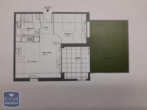 Appartement à louer 2 pièces 40.56m² Cergy (95800)