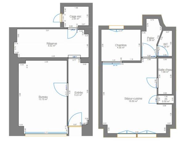 Notre dame de lorette : local commercial de 56m² sur 2 niveaux à vendre