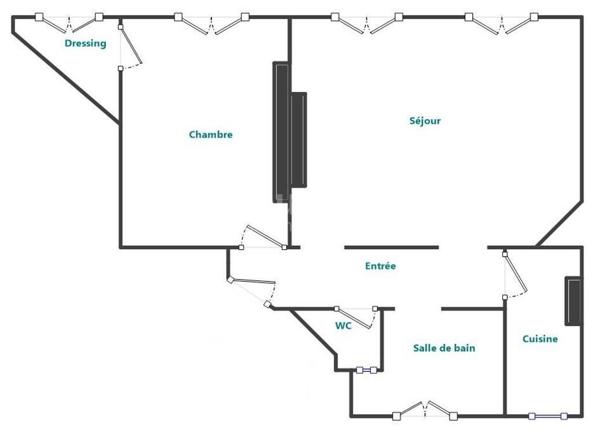 Grand deux pièces avec un magnifique potentiel