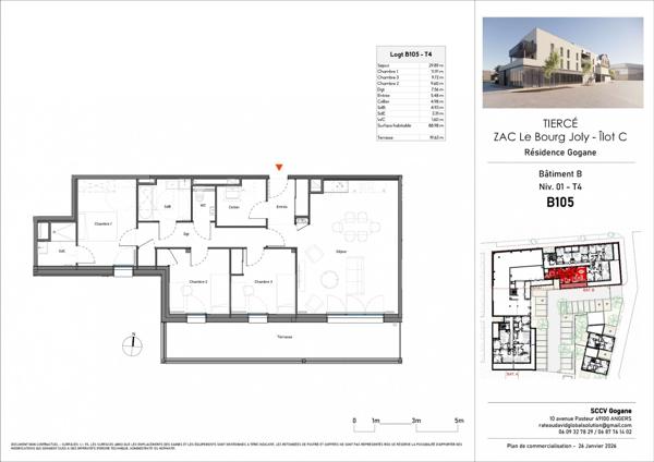 Appartement  89m 2 TIERCE