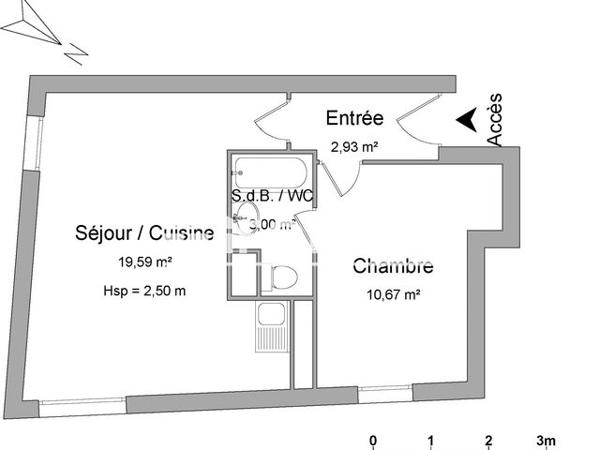 Location Appartement meublé 2 pièces 36.19 m² - 5 RUE JEAN JAURES Poitiers 86000
