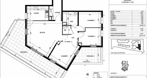 Location Appartement meublé 4 pièces 81.98 m² - Bagneux 92220