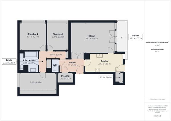 GARCHES - Buzenval appartement 4 pièces 83m2 – Sans vis à vis