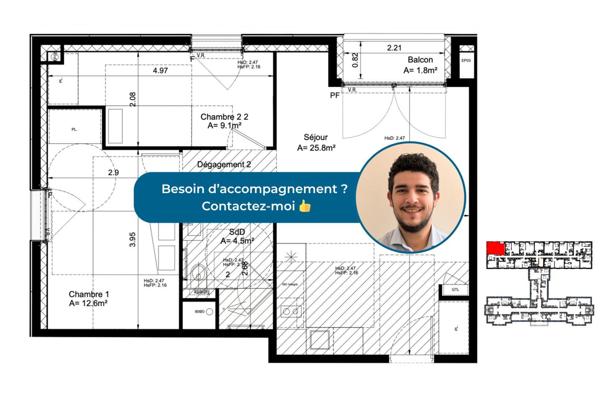 Appartement à vendre 3 pièces 54 m² Clermont-Ferrand