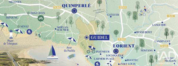 Terrain à vendre 392 m² Guidel