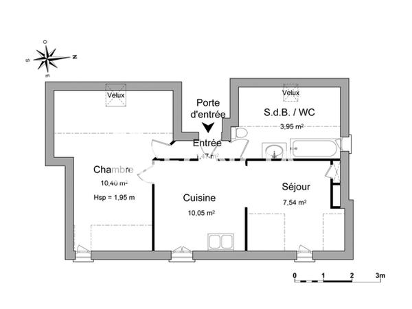 Location Appartement 2 pièces 33.41 m² - 11 RUE CHARRIERE ST LEONARD Honfleur 14600