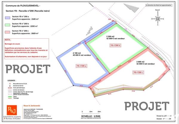Terrain à bâtir hors lotissement à PLOUGUERNEVEL