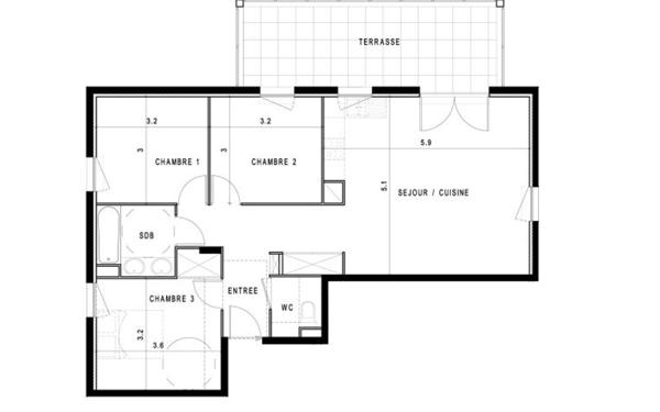 Appartement à vendre    4 pièces • 77,75 m2 Montpellier