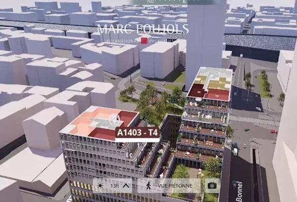 LYON – appartement neuf luxe 4 pièces, grande terrasse panoramique SUD, parking